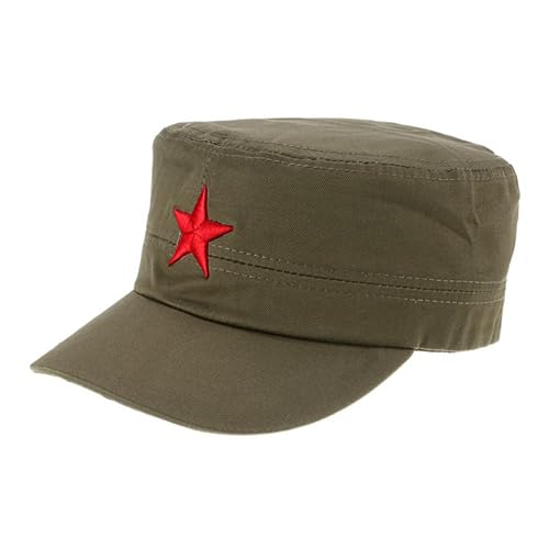 Oulensy Unisex-Kappe Kühlen Männer Red Star Cap Party Männer Flat Top Coole Caps Penta von Oulensy