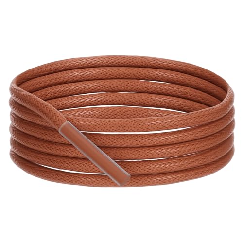 Ouligay 2 Paar 2mm Dünn 90cm Rund Schnürsenkel für Oxford Gewachste Schuhbänder Business Schnürsenkel Dünne Rund Brown Waxed Shoe Laces für Herren Damen Lederschuhe Herenschuhe Anzugschuhe von Ouligay