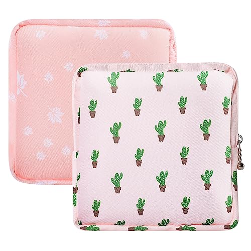 Ouligay 2 Stück Binden Aufbewahrung Tampon Aufbewahrung mit Reißverschluss Damenbinde Aufbewahrungstasche Perioden Tasche Mini Damenbinden Täschchen für Damen Mädchen Tampontasche Organizer von Ouligay