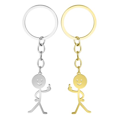 Ouligay 2 Stück Mittelfinger Schlüsselanhänger Lustig, Lustige Schlüsselanhänger Mittelfinger Geschenk für Paare Partner Freund Middle Finger Anhänger Geschenke für Männer Frauen Aprilscherz Halloween von Ouligay