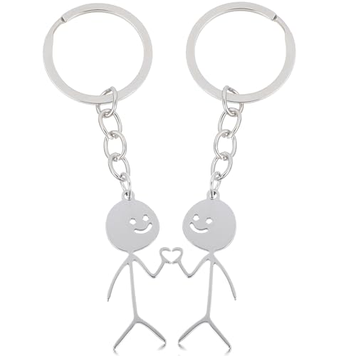 Ouligay 2 Stück Paare Schlüsselanhänger für Freundin Paare Mutter Muttertag Geschenk Herz Pärchen Schlüsselanhänger Paar Beste Freundin Mama Geburtstagsgeschenk für Partner Jahrestag Valentinstag von Ouligay