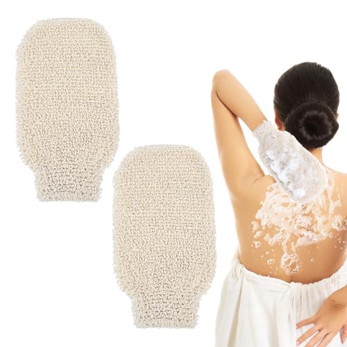 Ouligay 2 Stück Sisal Duschhandschuh Sisal Exfoliating Gloves,Natürlicher Peelinghandschuh Körper,Scrubhandschuh für Den Körper,Dusche Schrubben Handschuhe Peeling Werkzeuge für Männer Frauen Kinder von Ouligay
