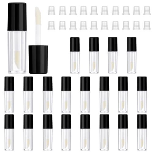 Ouligay 20 Stück Leere Lipgloss Behälter 1.2ml LeereTuben zum Befüllen Lip Gloss Tubes Nachfüllbare Leere Kosmetik Tuben Mini Kosmetik Behälter Lipgloss Tube für Lippenstift Proben Make up Reise von Ouligay