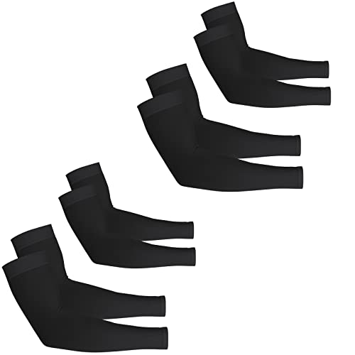 Ouligay 4 Paar Ärmel UV Sonnenschutz Arm Sleeve Gaming Ärmlinge Uv Schutz UPF 50+ Armsleeve, Armstulpen Sommer, Kompressions Kühlung Armlinge für Damen Herren Radsport Volleyball Basketball Golf von Ouligay