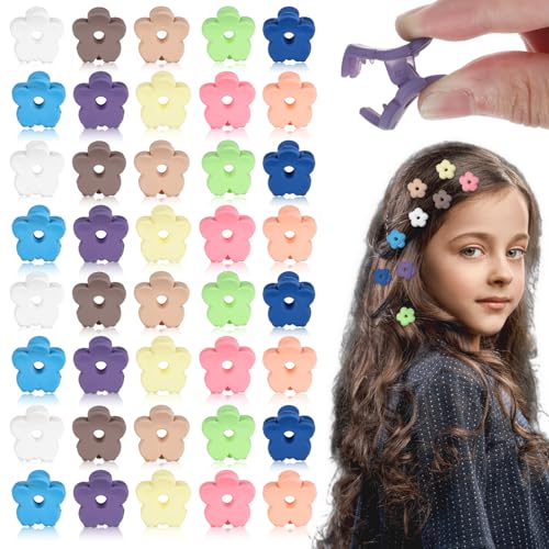 Ouligay 40 Stück Mini Blumen Haarklammer Clips Bunt Kleine Blumen Haarspangen Bunte Mini Blumen-Haarklammern Klein Haarklammer Blume Kleine Haarspange Blume für Kinder Mädchen Frauen von Ouligay