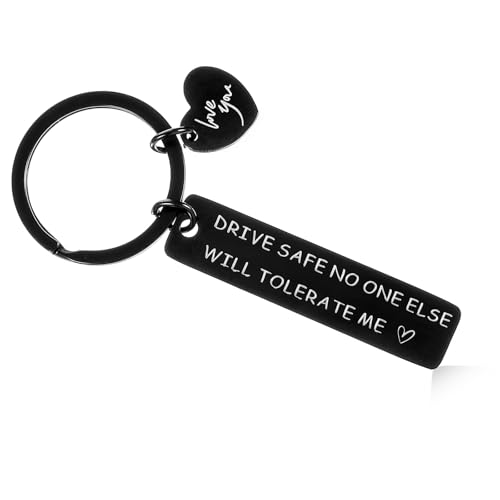 Ouligay Drive Safe Schlüsselanhänger Auto Glücksbringer Fahr Vorsichtig Schutzengel Führerschein Bestanden Geschenk Führerscheinprüfung für Männer Frauen Ihn Freund Ehemann Vater Papa von Ouligay