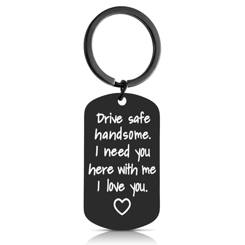 Ouligay Drive Safe Schlüsselanhänger Fahr Vorsichtig Freund Geschenke Auto Personalisierte Schlüsselanhänger Männer Geburtstagsgeschenk Freunde Geschenk für Ihn Freund Mann Ehemann Vater Boyfriend von Ouligay
