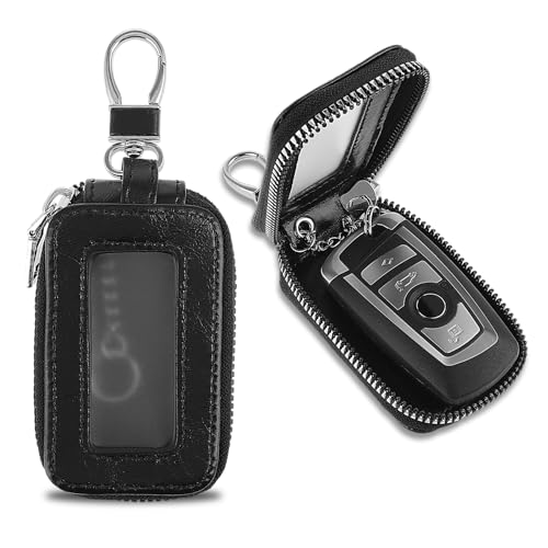Ouligay Auto Schlüsseletui Leder Schlüsseltasche Autoschlüssel Tasche, Tragbares Auto Schlüsselanhänger Tasche, Autoschlüssel Abdeckung Autoschlüsseltasche Autoschlüsselhülle Schutz für Herren Damen von Ouligay