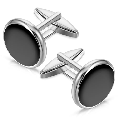 Ouligay Manschettenknöpfe Herren Schwarz Manchettenknoepfe Hochzeit Klassische Manschettenknöpfe Cufflinks for Men Hochzeit Tanzparty Business von Ouligay