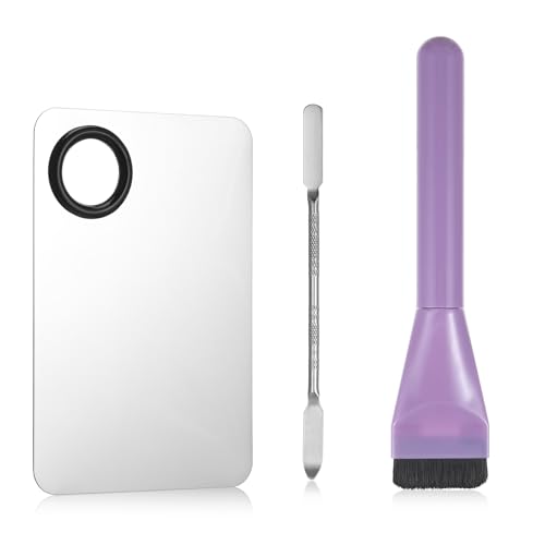 Ouligay Make Up Mischpalette Edelstahl Make Up Spatel Ultra Thin Foundation Pinsel Brush Foundation Palette für Kosmetika Mischen Flach Foundation-Brush Beauty Geschenke für Frauen Mädchen von Ouligay