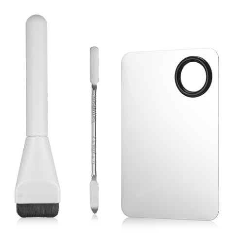 Ouligay Make Up Mischpalette Edelstahl Make Up Spatel Ultra Thin Foundation Pinsel Foundation Palette für Kosmetika Mischen, Foundation-Brush Flach Beauty Geschenke für Frauen Mädchen von Ouligay