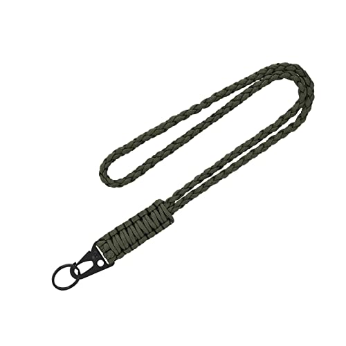 Ouligay Paracord Schlüsselanhänger Schlüsselband Umhängeband Lang Leder Neck Lanyard Langes Handgelenk Paracord Lanyard Key Paracord Armbänder Schlüsselanhänger Paracord für Schlüssel Ausweise(Grün) von Ouligay