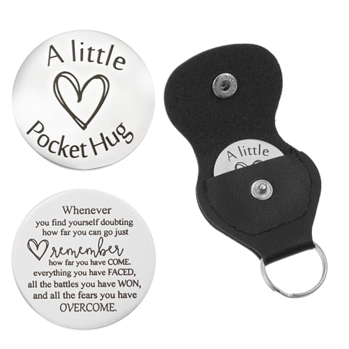 Ouligay Pocket Hug Glücksbringer aufmunterung geschenke Doppelseitiger inspirierender Schlüsselanhänger Ermutigung Beste Freundin Geschenk gute besserung Neuer Job Motivationsgeschenke von Ouligay