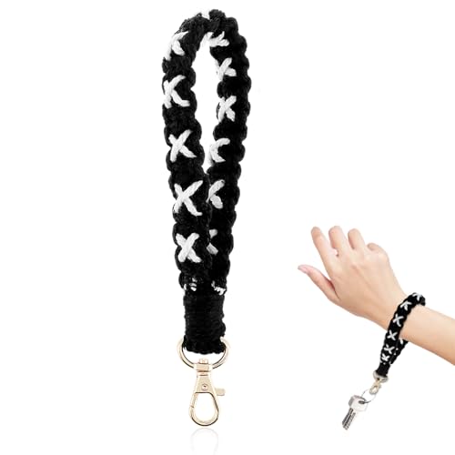 Ouligay Schlüsselanhänger Boho Schlüsselband kurz Lanyard Weicher Armband Schlüsselband Frau Wrist Lanyard Keychain Geschenke für Mama Schwestern Freunde von Ouligay