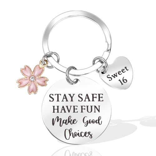 Ouligay Sweet 16 Schlüsselanhänger 16 Geburtstag Mädchen Geschenk Inspirierende Geschenke 16th Geburtstag Deko Geburtstagsgeschenk für Mädchen Tochter Schwester Beste Freundin von Ouligay