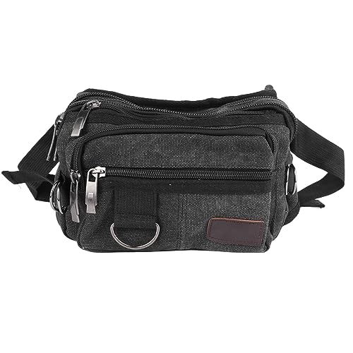 Canvas Hüfttasche Fashion Herren Gürteltasche Schwarz Praktisch Casual Running von Oumefar
