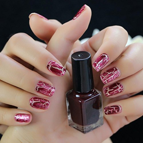 Ouneed Bling Spiegeleffekt Powder Nail，Cracked Nail Shatter Nail Kit Nail Polish Set of 12 Colours Included Base Set (D) von Ouneed