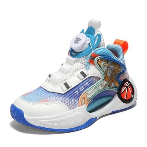 Basketballschuhe Kinder für Jungen und Mädchen High Top Outdoor Sportschuhe Atmungsaktive Turnschuhe Sneaker 8806Blau-Orange EU 31 Basketballschuhe Kinder für Jungen und Mädchen High Top Outdoor Sportschuhe Atmungsaktive Turnschuhe Sneaker 8806Blau-Orange EU 31 von Ouoruee