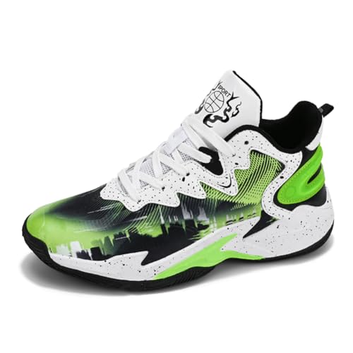 Basketballschuhe Kinder für Jungen und Mädchen High Top Outdoor Sportschuhe Atmungsaktive Turnschuhe Sneaker 8861Grün EU 35 Basketballschuhe Kinder für Jungen und Mädchen High Top Outdoor Sportschuhe Atmungsaktive Turnschuhe Sneaker 8861Grün EU 35 von Ouoruee
