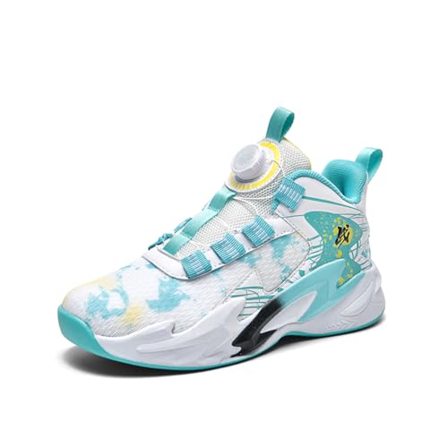 Basketballschuhe Kinder für Jungen und Mädchen High Top Outdoor Sportschuhe Atmungsaktive Turnschuhe Sneaker X013Weiß-Blau EU 39 Basketballschuhe Kinder für Jungen und Mädchen High Top Outdoor Sportschuhe Atmungsaktive Turnschuhe Sneaker X013Weiß-Blau EU 39 von Ouoruee