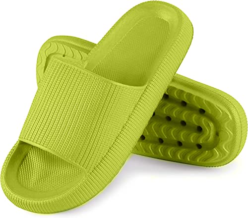 Cozislides Original Damen Herren Kinder Pillow Slippers Slides Hausschuhe Unisex Sandalen rutschfest Badeschuhe Schlappen Home Pantoffeln BZ500101Avocado Grün EU 38/39 von Ouoruee