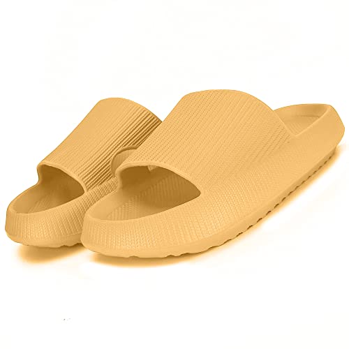 Cozislides Original Damen Herren Kinder Pillow Slippers Slides Hausschuhe Unisex Sandalen rutschfest Badeschuhe Schlappen Home Pantoffeln BZ500101Gelb EU 32/33 von Ouoruee