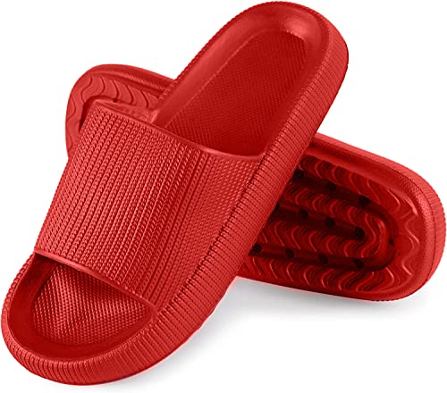 Cozislides Original Damen Herren Kinder Pillow Slippers Slides Hausschuhe Unisex Sandalen rutschfest Badeschuhe Schlappen Home Pantoffeln BZ500101Red EU 36/37 von Ouoruee