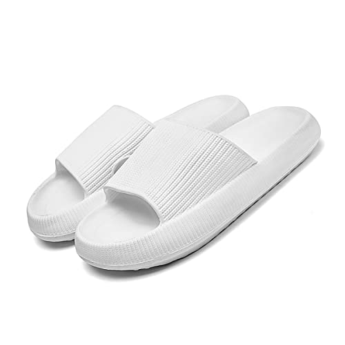 Cozislides Original Damen Herren Kinder Pillow Slippers Slides Hausschuhe Unisex Sandalen rutschfest Badeschuhe Schlappen Home Pantoffeln BZ500101Weiß EU 32/33 von Ouoruee