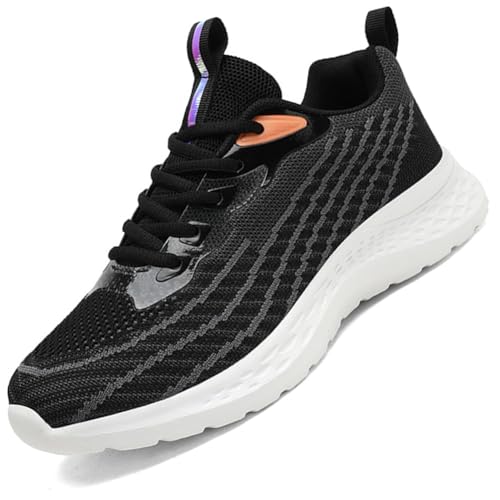 Damen Sneaker Turnschuhe Laufschuhe Sportschuhe Joggingschuhe Running Schuhe Walkingschuhe Outdoor Straßenlaufschuhe Atmungsaktiv Schwarz 40 EU von Ouoruee