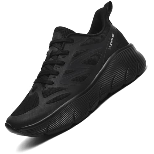 Elevate Shoes Für Herren und Damen Atmungsaktiv rutschfest Unsichtbarkeit Sneaker, Schuhe Mit ErhöHung Herren 4-10cm, Schuhe Die GrößEr Machen Schwarz EU 38 von Ouoruee