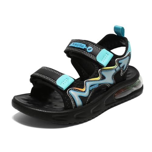 Kinder Sandalen Jungen Trekking Wandern Mädchen Hausschuhe Leicht Sportschuhe Pantoletten Outdoor Badeschuhe Zehe Sandalen Sportliche Sommerschuhe Blau EU 32 von Ouoruee