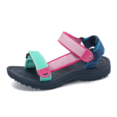 Kinder Sandalen Jungen Trekking Wandern Mädchen Hausschuhe Leicht Sportschuhe Pantoletten Outdoor Badeschuhe Zehe Sandalen Sportliche Sommerschuhe Blau EU 34 von Ouoruee