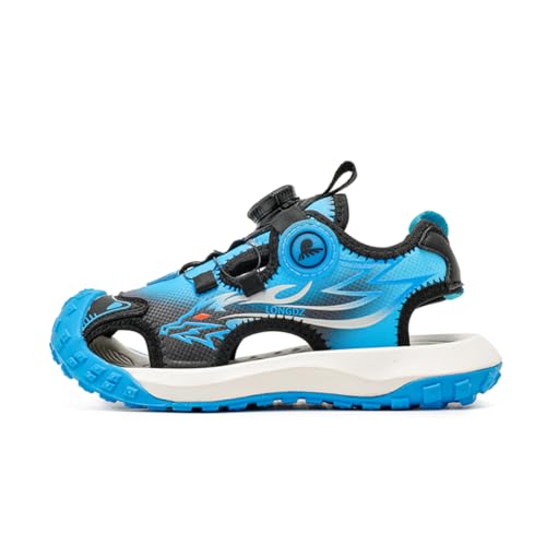 Kinder Sandalen Jungen Trekking Wandern Mädchen Hausschuhe Leicht Sportschuhe Pantoletten Outdoor Badeschuhe Zehe Sandalen Sportliche Sommerschuhe Blau EU 34 von Ouoruee