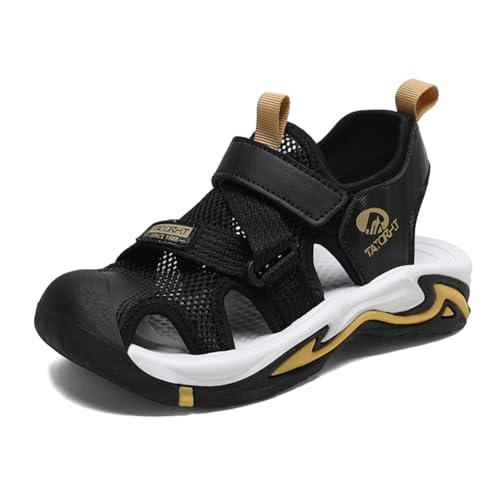 Kinder Sandalen Jungen Trekking Wandern Mädchen Hausschuhe Leicht Sportschuhe Pantoletten Outdoor Badeschuhe Zehe Sandalen Sportliche Sommerschuhe Schwarz EU 31 von Ouoruee