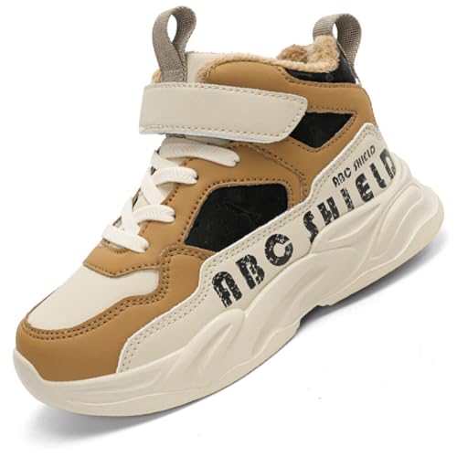 Kinder Winter Baumwolle Stiefel Barfußschuhe Jungen Mädchen Winterschuhe Warme Gefüttert Outdoor Turnschuhe Trekking Wanderschuhe Winterstiefel Traillaufschuhe Anglerstiefel 2429Braun EU 37 von Ouoruee