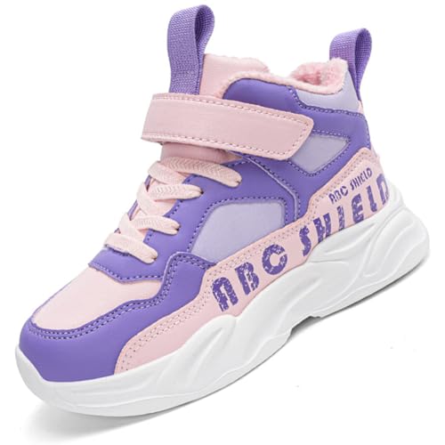 Kinder Winter Baumwolle Stiefel Barfußschuhe Jungen Mädchen Winterschuhe Warme Gefüttert Outdoor Turnschuhe Trekking Wanderschuhe Winterstiefel Traillaufschuhe Anglerstiefel 2429Lila EU 38 von Ouoruee