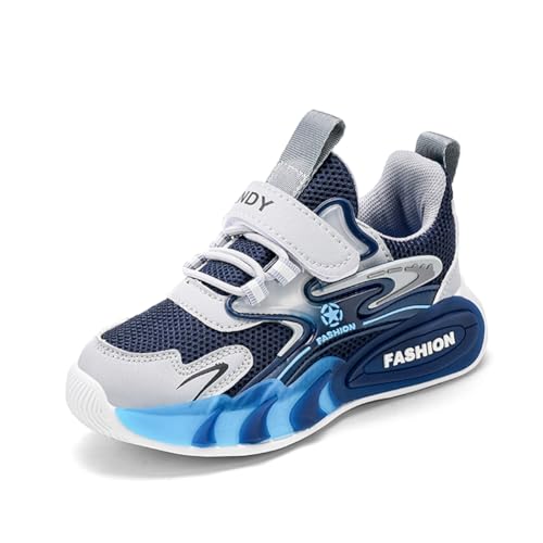 Kinderschuhe Atmungsaktiv Jungen Sportschuhe Mädchen Turnschuhe Laufschuhe Outdoor Walking Jogging Running Fitnesss Tennis rutschfest Hallenschuhe Blau EU 30 von Ouoruee