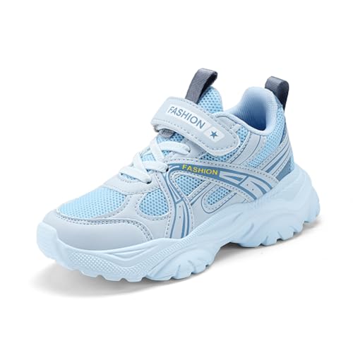 Kinderschuhe Atmungsaktiv Jungen Sportschuhe Mädchen Turnschuhe Laufschuhe Outdoor Walking Jogging Running Fitnesss Tennis rutschfest Hallenschuhe Blau EU 38 von Ouoruee