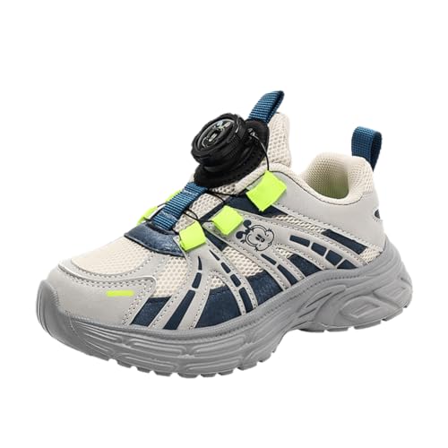 Kinderschuhe Atmungsaktiv Jungen Sportschuhe Mädchen Turnschuhe Laufschuhe Outdoor Walking Jogging Running Fitnesss Tennis rutschfest Hallenschuhe Graublau EU 34 von Ouoruee