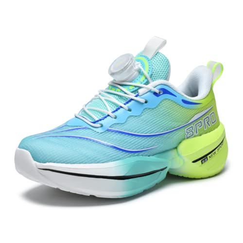 Kinderschuhe Atmungsaktiv Jungen Sportschuhe Mädchen Turnschuhe Laufschuhe Outdoor Walking Jogging Running Fitnesss Tennis rutschfest Hallenschuhe Grün EU 35 von Ouoruee