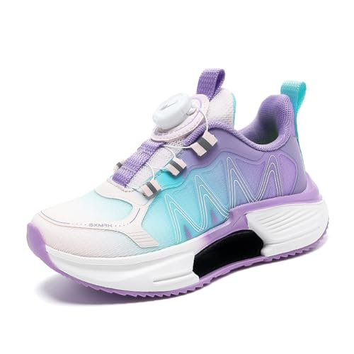 Kinderschuhe Atmungsaktiv Jungen Sportschuhe Mädchen Turnschuhe Laufschuhe Outdoor Walking Jogging Running Fitnesss Tennis rutschfest Hallenschuhe Lila EU 30 von Ouoruee