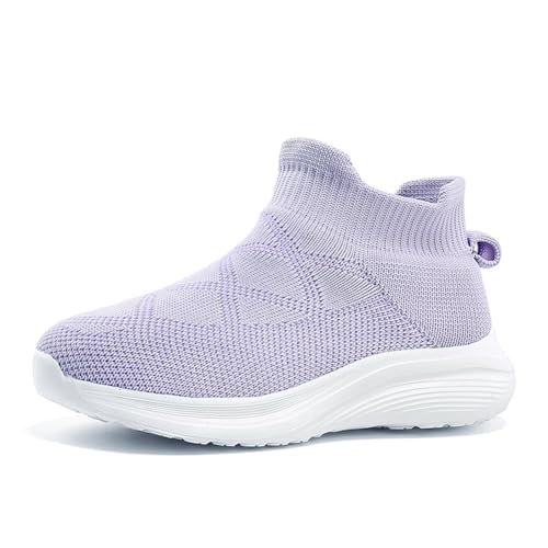 Kinderschuhe Atmungsaktiv Jungen Sportschuhe Mädchen Turnschuhe Laufschuhe Outdoor Walking Jogging Running Fitnesss Tennis rutschfest Hallenschuhe Lila EU 32 von Ouoruee