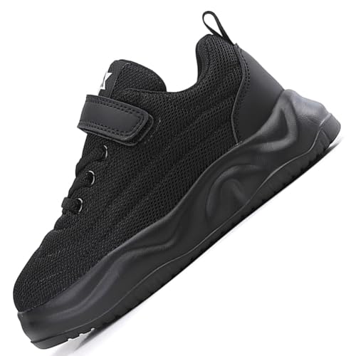 Kinderschuhe Atmungsaktiv Jungen Sportschuhe Mädchen Turnschuhe Laufschuhe Outdoor Walking Jogging Running Fitnesss Tennis rutschfest Hallenschuhe Schwarz EU 39 von Ouoruee