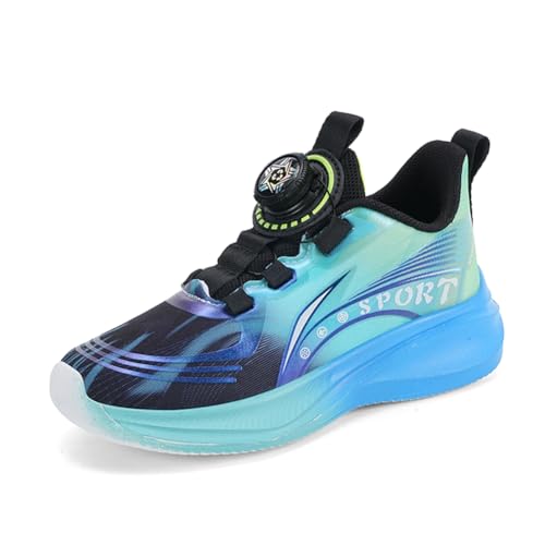 Kinderschuhe Atmungsaktiv Jungen Sportschuhe Mädchen Turnschuhe Laufschuhe Outdoor Walking Jogging Running Fitnesss Tennis rutschfest Hallenschuhe Schwarz-Grün EU 30 von Ouoruee