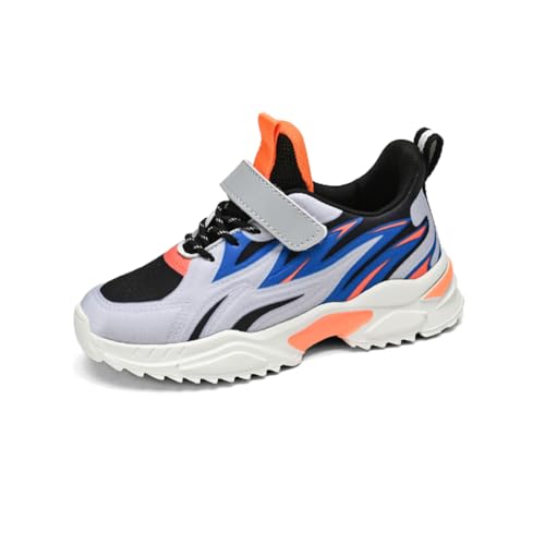 Kinderschuhe Atmungsaktiv Jungen Sportschuhe Mädchen Turnschuhe Laufschuhe Outdoor Walking Jogging Running Fitnesss Tennis rutschfest Hallenschuhe Schwarz-Orange EU 30 von Ouoruee