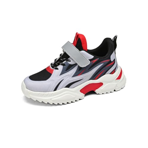 Kinderschuhe Atmungsaktiv Jungen Sportschuhe Mädchen Turnschuhe Laufschuhe Outdoor Walking Jogging Running Fitnesss Tennis rutschfest Hallenschuhe Schwarz-Rot EU 36 von Ouoruee