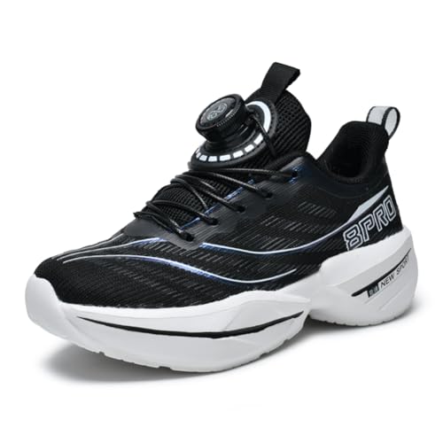 Kinderschuhe Atmungsaktiv Jungen Sportschuhe Mädchen Turnschuhe Laufschuhe Outdoor Walking Jogging Running Fitnesss Tennis rutschfest Hallenschuhe Schwarz-Weiß EU 31 von Ouoruee