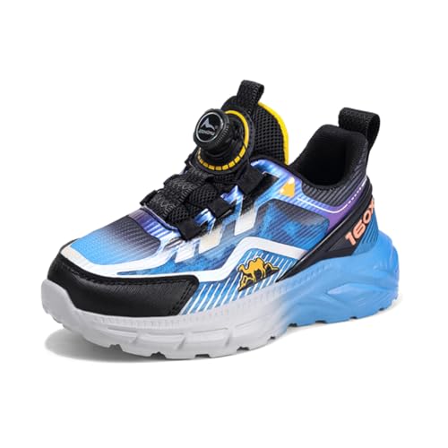 Kinderschuhe Atmungsaktiv Jungen Sportschuhe Mädchen Turnschuhe Laufschuhe Outdoor Walking Jogging Running Fitnesss Tennis rutschfest Hallenschuhe Schwarzblau EU 37 von Ouoruee