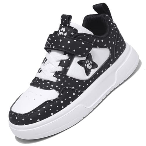 Kinderschuhe Mädchen Sportschuhe Jungen Turnschuhe Laufschuhe mit Klettverschluss und rutschfest Luftpolster Sohle,Wasserdicht Leder Oberfläche SWeiß EU 39 von Ouoruee
