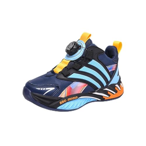 Kinderschuhe Wasserdichtes Leder Jungen Sportschuhe Mädchen Turnschuhe Laufschuhe Outdoor Walking Jogging Running Fitnesss Tennis rutschfest Hallenschuhe Blau und Gelb EU 35 von Ouoruee